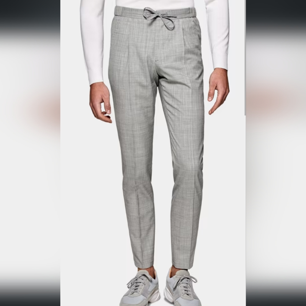 SuitSupply Light Grey Drawstring Ames Trousers NWT